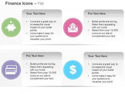 Save money dollar email debit card financial growth ppt icons graphics