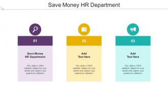 Save Money Hr Department Ppt Powerpoint Presentation Pictures Introduction Cpb