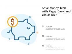 Save money icon with piggy bank and dollar sign