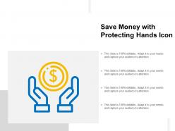 Save money with protecting hands icon