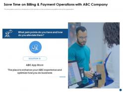 Save time on billing and payment operations with abc company enterprise software company ppt aids