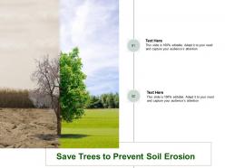 Save trees to prevent soil erosion