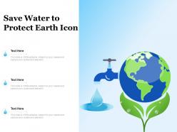 Save water to protect earth icon