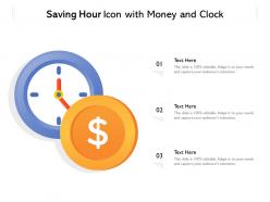 Saving hour icon with money and clock