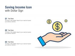 Saving income icon with dollar sign