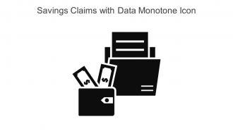 Savings Claims With Data Monotone Icon In Powerpoint Pptx Png And Editable Eps Format
