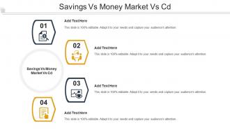 Savings Vs Money Market Vs Cd Ppt Powerpoint Presentation Ideas Designs Download Cpb