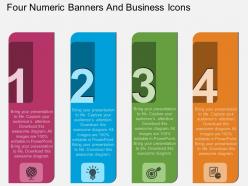 Sb four numeric banners and business icons flat powerpoint design