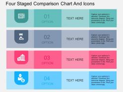 Sb four staged comparison chart and icons flat powerpoint design