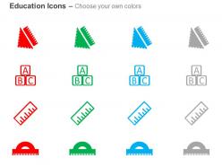 Scale alphabet cubes measurement tools ppt icons graphics