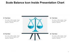 Scale Balance Icon Holding Circle Presentation Chart Document Dollar Property Money Bags Briefcase