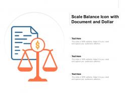 Scale balance icon with document and dollar