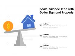 Scale balance icon with dollar sign and property