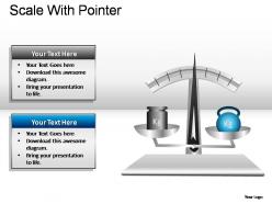 Scale with pointer powerpoint presentation slides