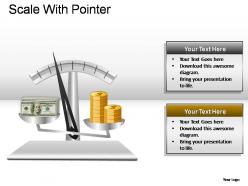 Scale with pointer powerpoint presentation slides