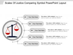 Scales of justice comparing symbol powerpoint layout