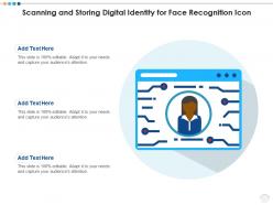 Scanning and storing digital identity for face recognition icon