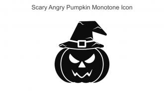 Scary Angry Pumpkin Monotone Icon In Powerpoint Pptx Png And Editable Eps Format