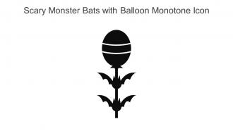 Scary Monster Bats With Balloon Monotone Icon In Powerpoint Pptx Png And Editable Eps Format