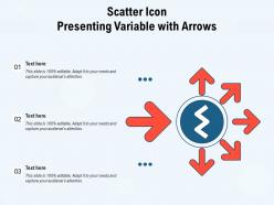 Scatter icon presenting variable with arrows