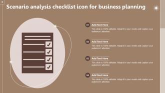 Scenario Analysis Checklist Icon For Business Planning