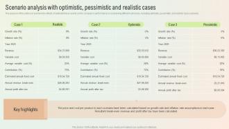 Scenario Analysis With Optimistic Pessimistic And Realistic Cases Start A Digital Marketing Agency BP SS