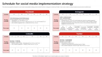 Schedule For Social Media Implementation Corporate Event Management Business Plan BP SS