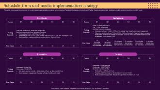 Schedule For Social Media Implementation Strategy Ornaments Photography Business BP SS