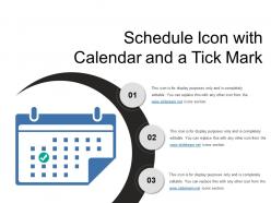 Schedule icon with calendar and a tick mark
