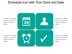 Schedule icon with tick clock and date