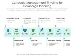 Schedule Management Timeline For Campaign Planning