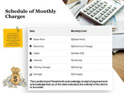 Schedule of monthly charges acknowledge ppt powerpoint presentation microsoft