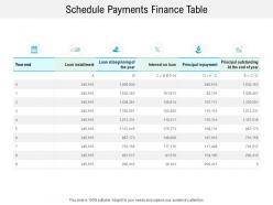 Schedule payments finance table