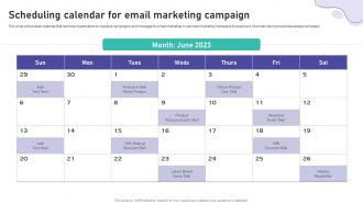 Scheduling Calendar For Email Marketing Campaign Brand Marketing And Promotion Strategy