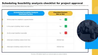 Scheduling Feasibility Analysis Checklist For Project Feasibility Assessment To Improve