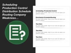Scheduling Production Control Distribution Schedule Routing Company Weakness