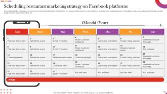 Scheduling Restaurant Marketing Strategy On Facebook Platforms Digital And Offline Restaurant