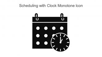 Scheduling With Clock Monotone Icon In Powerpoint Pptx Png And Editable Eps Format