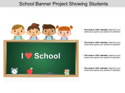 School banner project showing students