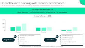 School Business Planning With Financial Performance