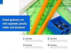 School Geometry Set With Copybooks Pencils Rubber And Sharpener