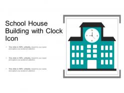 School house building with clock icon