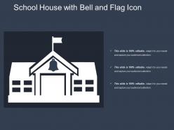School House With Bell And Flag Icon