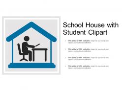 School House With Student Clipart
