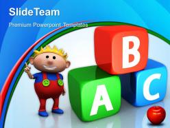 School powerpoint templates abc cubes education business ppt themes