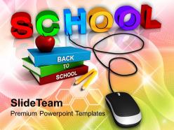School with computer mouse education concept powerpoint templates ppt themes and graphics 0113