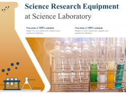 Science research equipment at science laboratory