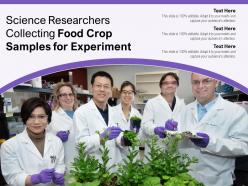 Science researchers collecting food crop samples for experiment