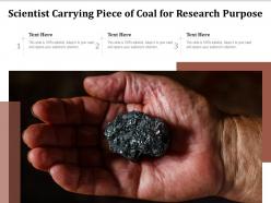 Scientist carrying piece of coal for research purpose