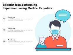 Scientist icon performing experiment using medical expertise